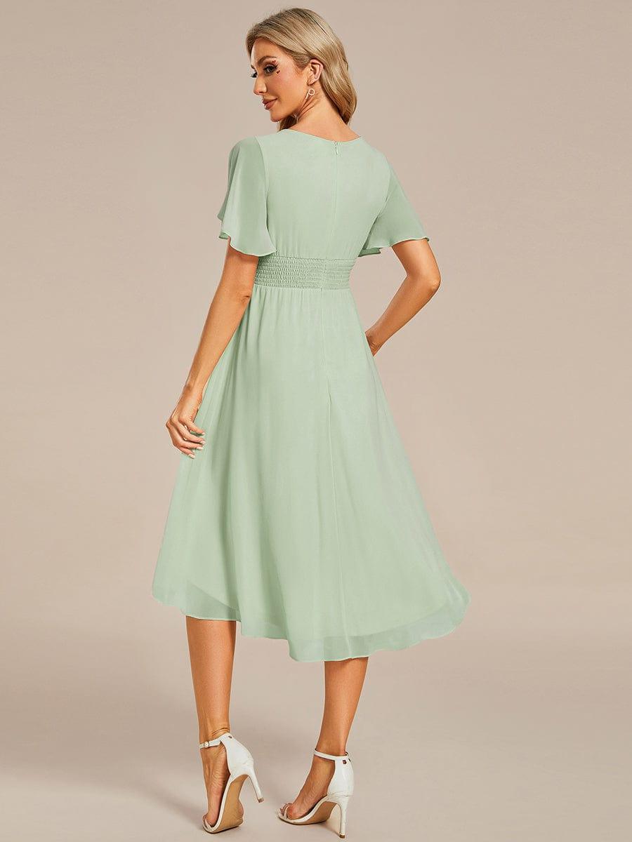 ever EDEN|Flowy Chiffon Round Neckline A-Line Knee Length Bridesmaid Dress