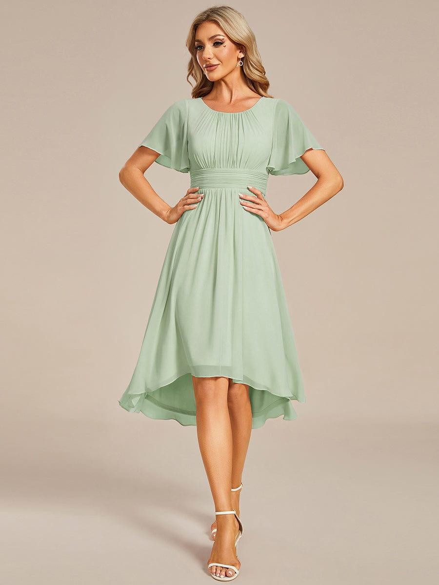 ever EDEN|Flowy Chiffon Round Neckline A-Line Knee Length Bridesmaid Dress