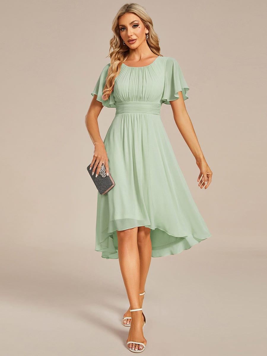 ever EDEN|Flowy Chiffon Round Neckline A-Line Knee Length Bridesmaid Dress