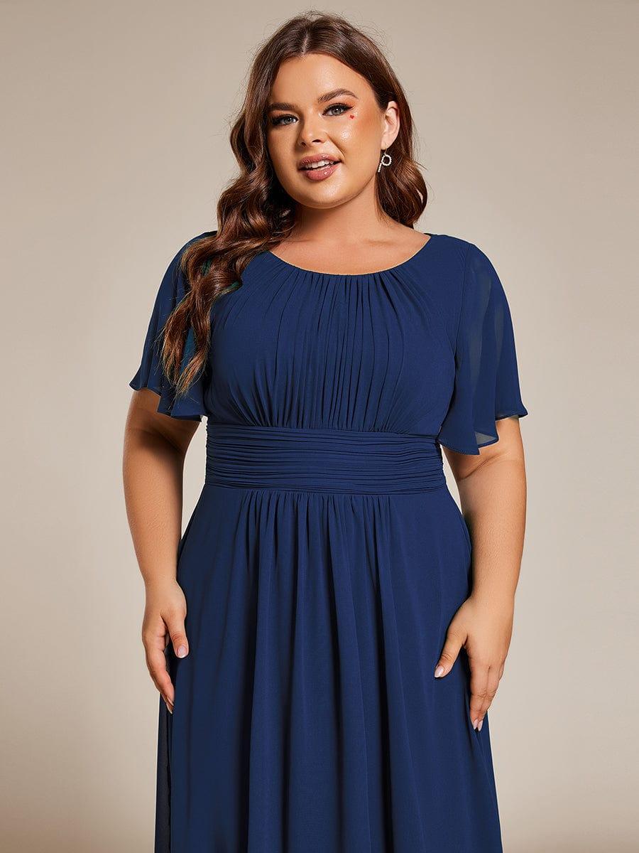 ever EDEN|Flowy Chiffon Round Neckline A-Line Knee Length Bridesmaid Dress