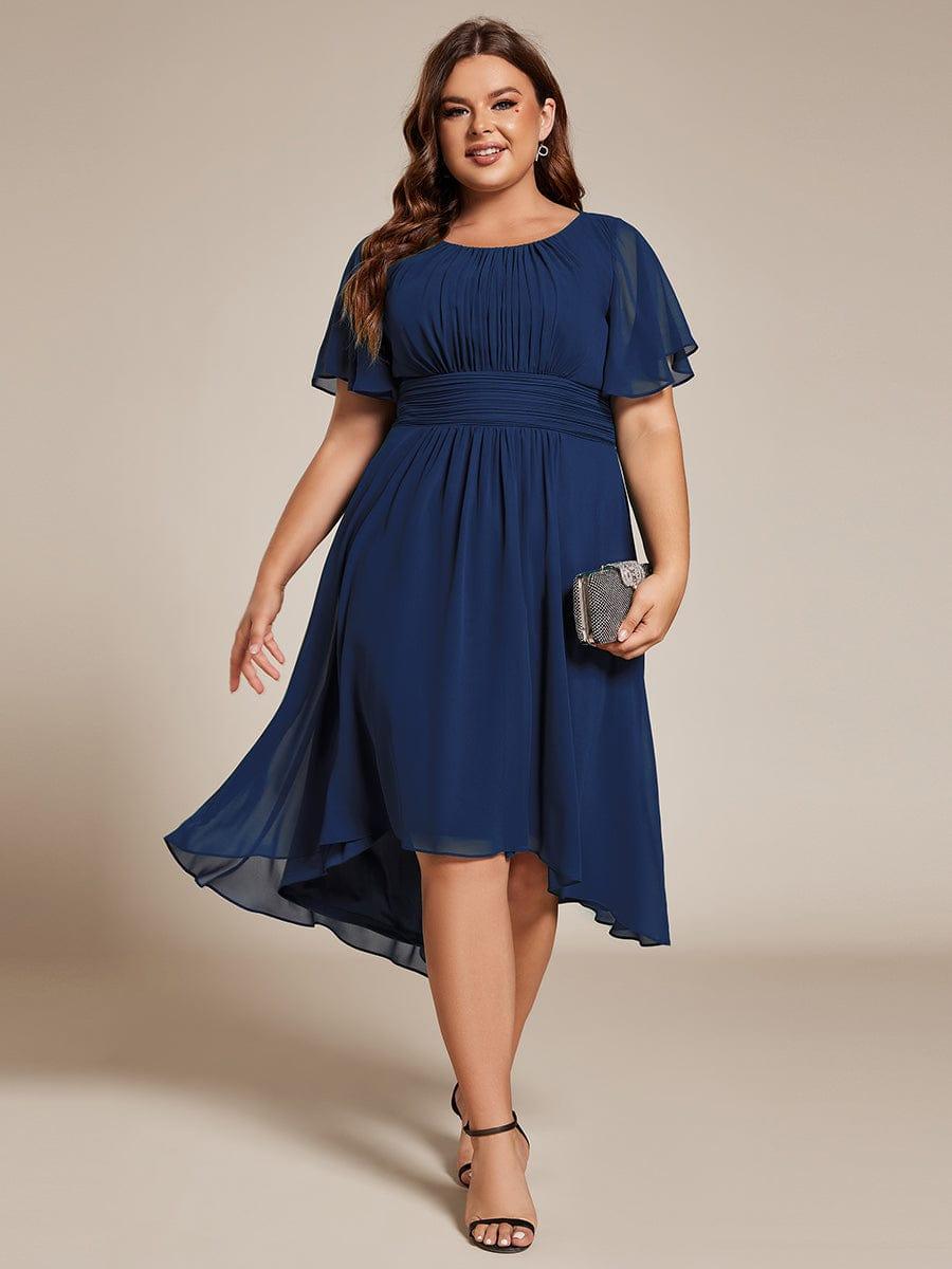 ever EDEN|Flowy Chiffon Round Neckline A-Line Knee Length Bridesmaid Dress