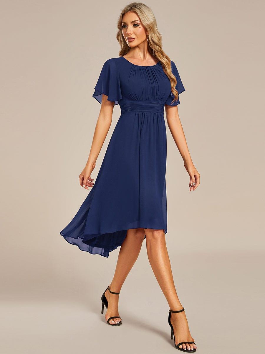 ever EDEN|Flowy Chiffon Round Neckline A-Line Knee Length Bridesmaid Dress