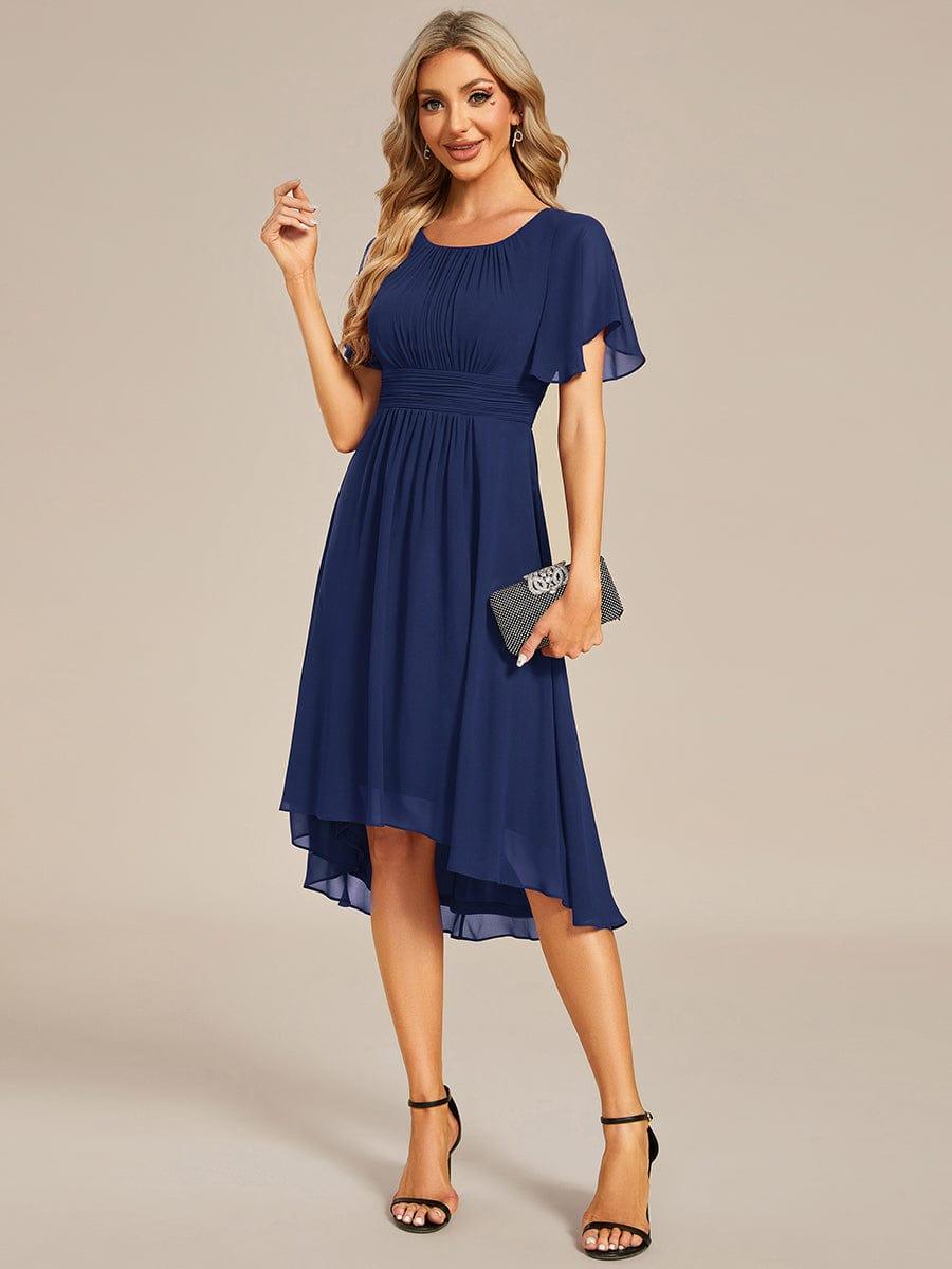 ever EDEN|Flowy Chiffon Round Neckline A-Line Knee Length Bridesmaid Dress