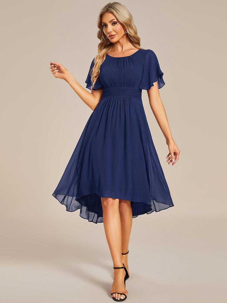ever EDEN|Flowy Chiffon Round Neckline A-Line Knee Length Bridesmaid Dress