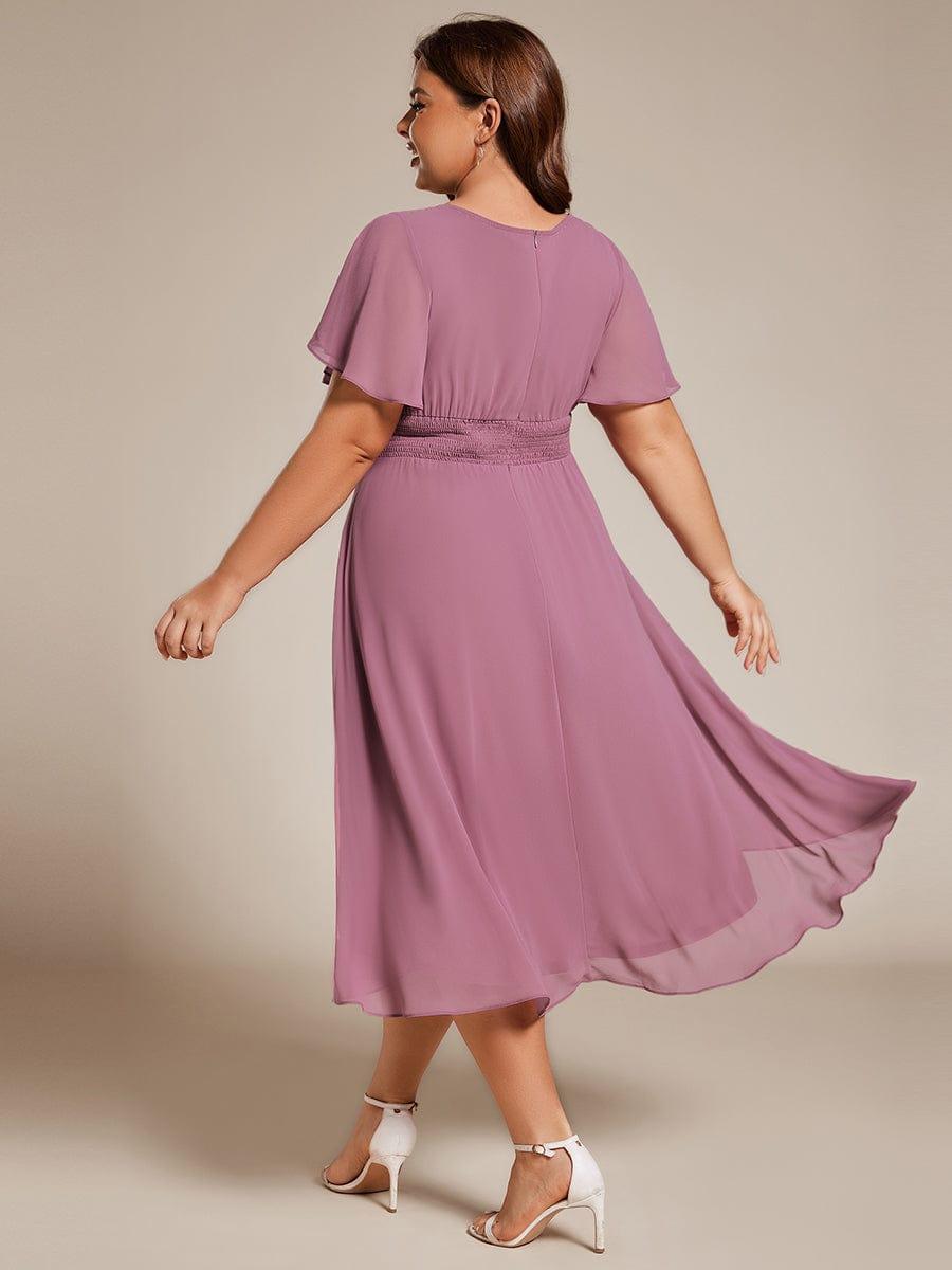 ever EDEN|Flowy Chiffon Round Neckline A-Line Knee Length Bridesmaid Dress