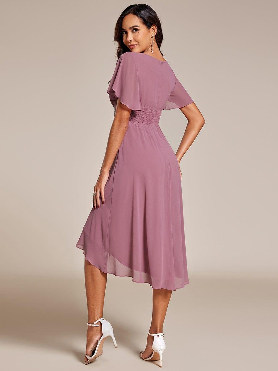 ever EDEN|Flowy Chiffon Round Neckline A-Line Knee Length Bridesmaid Dress