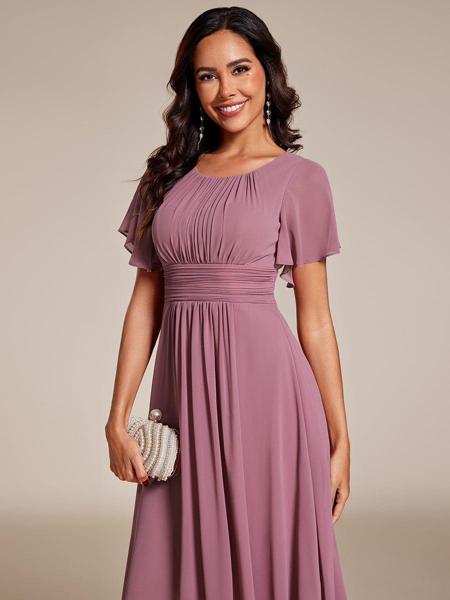 ever EDEN|Flowy Chiffon Round Neckline A-Line Knee Length Bridesmaid Dress