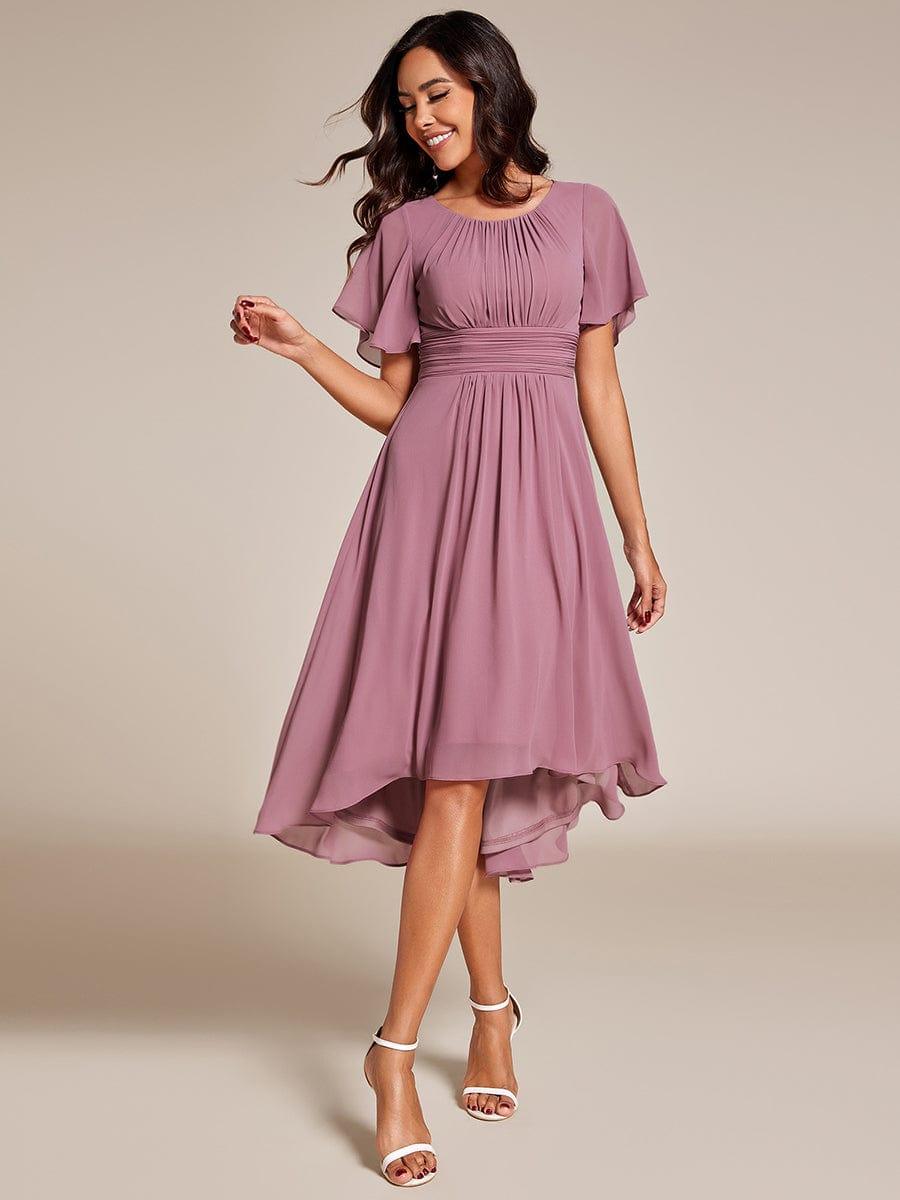 ever EDEN|Flowy Chiffon Round Neckline A-Line Knee Length Bridesmaid Dress