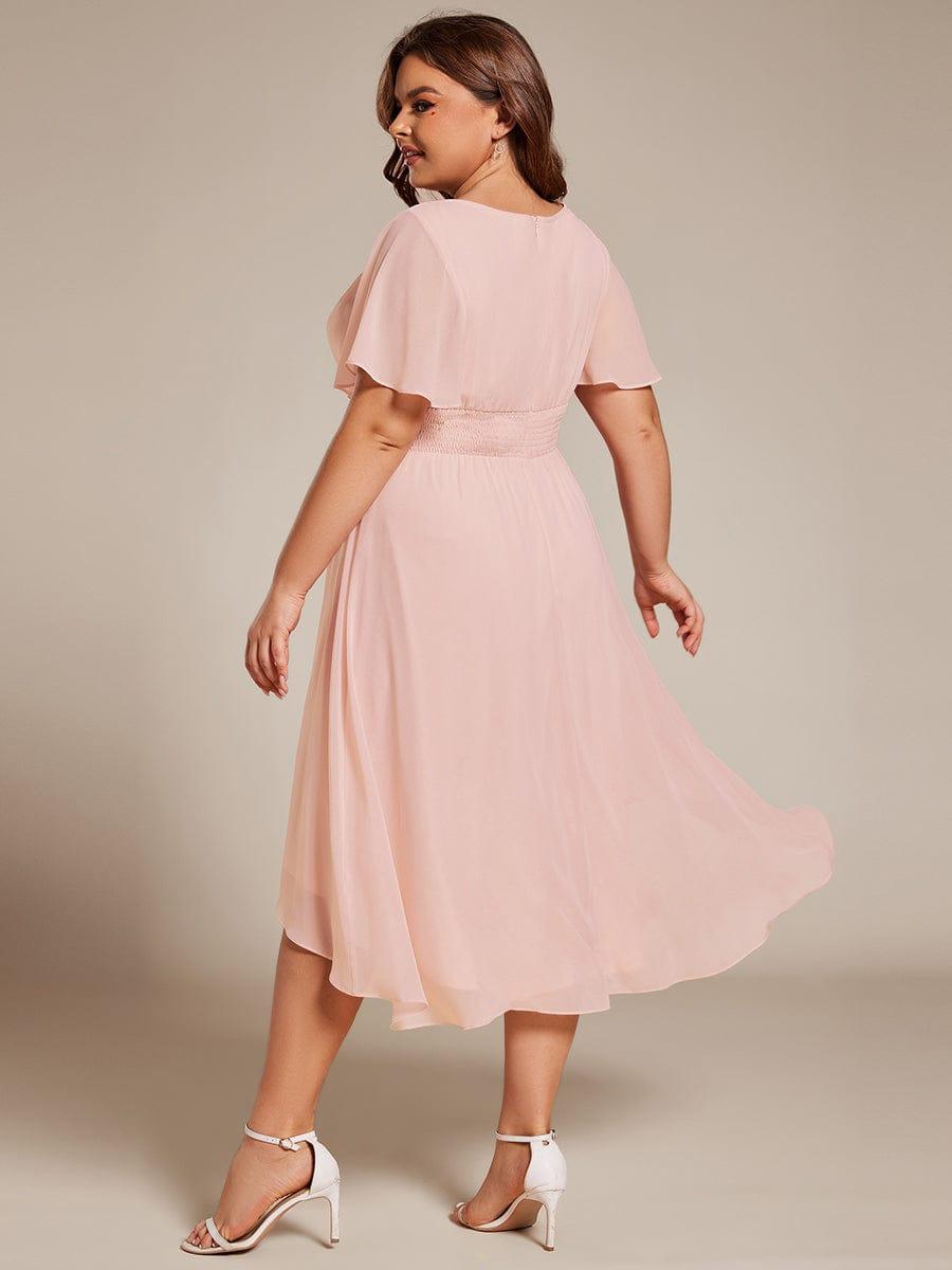ever EDEN|Flowy Chiffon Round Neckline A-Line Knee Length Bridesmaid Dress