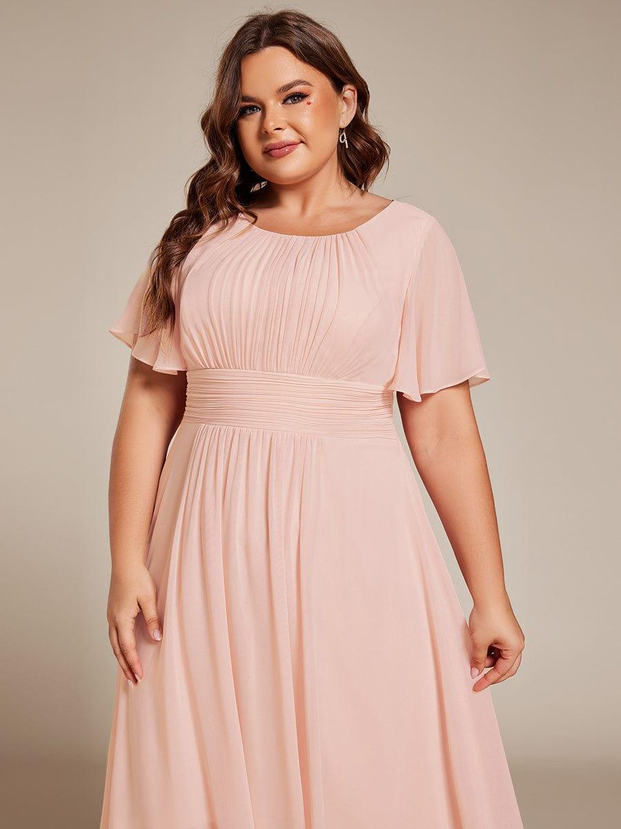 ever EDEN|Flowy Chiffon Round Neckline A-Line Knee Length Bridesmaid Dress