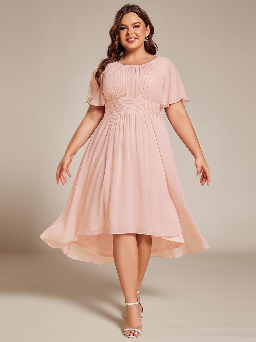 ever EDEN|Flowy Chiffon Round Neckline A-Line Knee Length Bridesmaid Dress