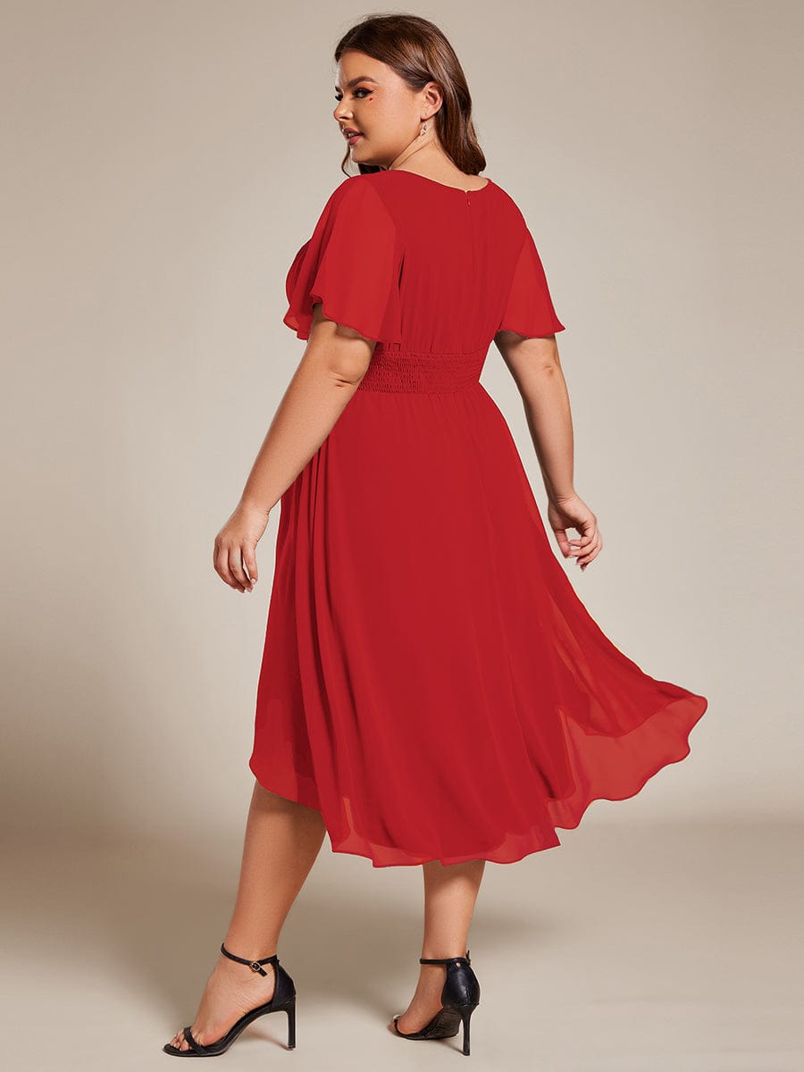 ever EDEN|Flowy Chiffon Round Neckline A-Line Knee Length Bridesmaid Dress