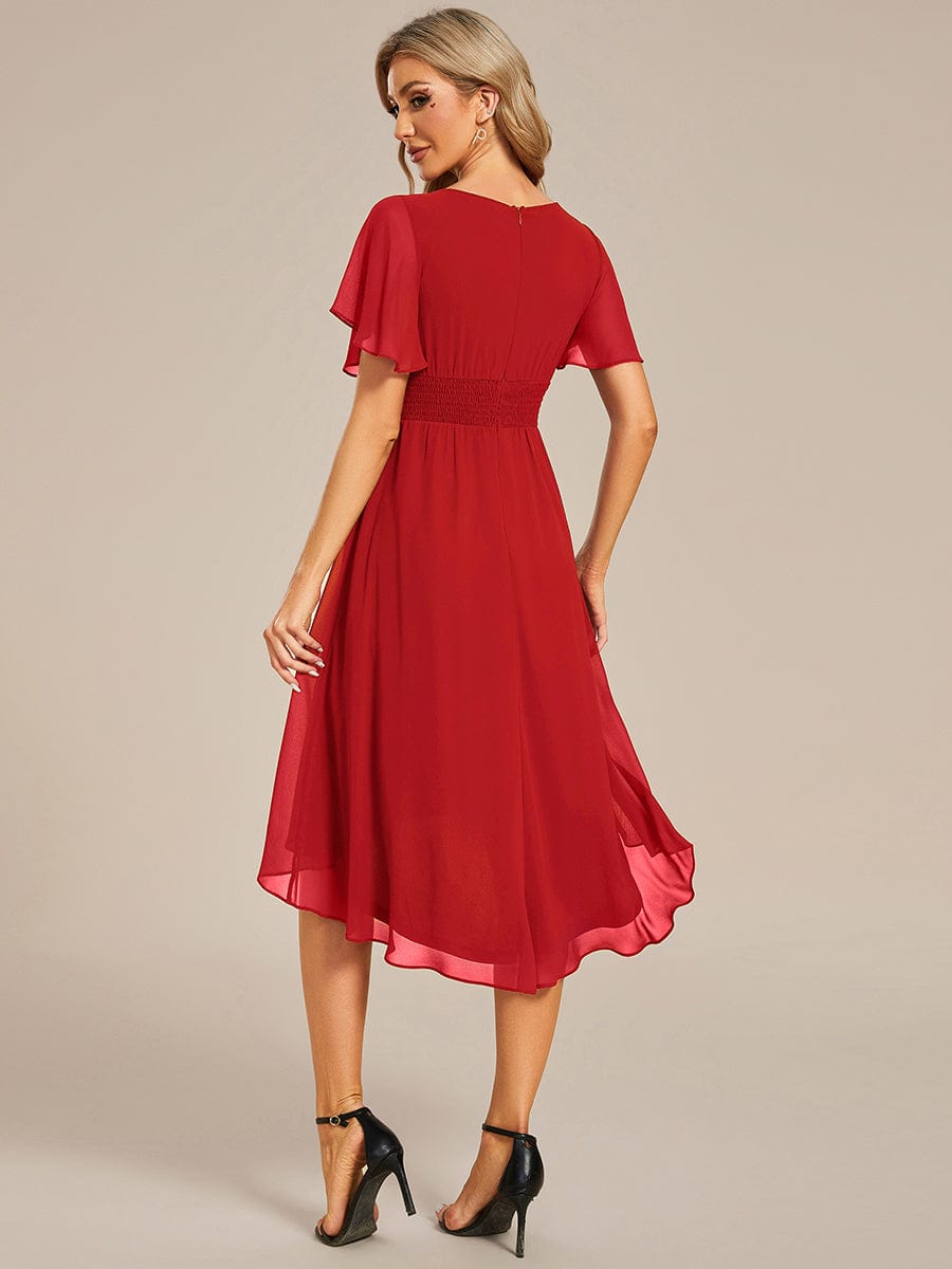 ever EDEN|Flowy Chiffon Round Neckline A-Line Knee Length Bridesmaid Dress