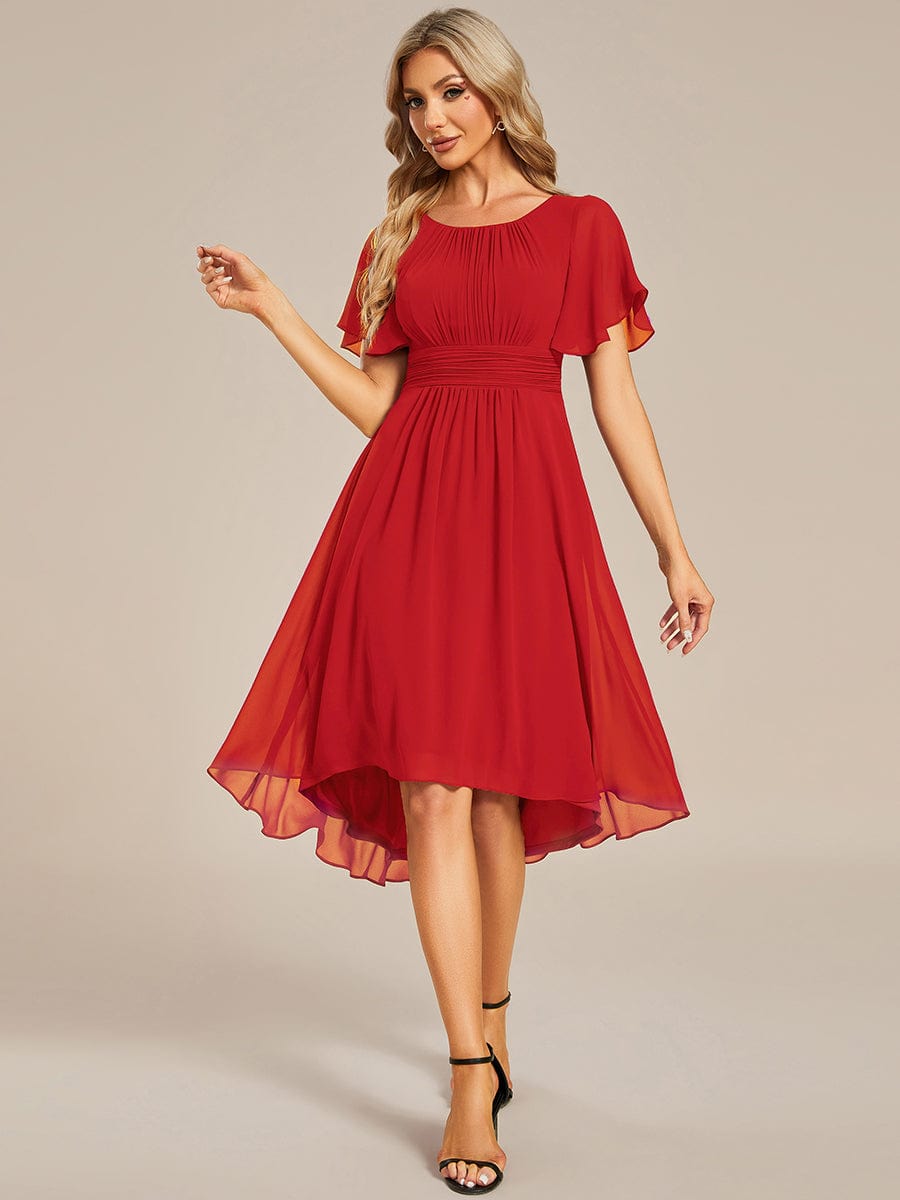 ever EDEN|Flowy Chiffon Round Neckline A-Line Knee Length Bridesmaid Dress