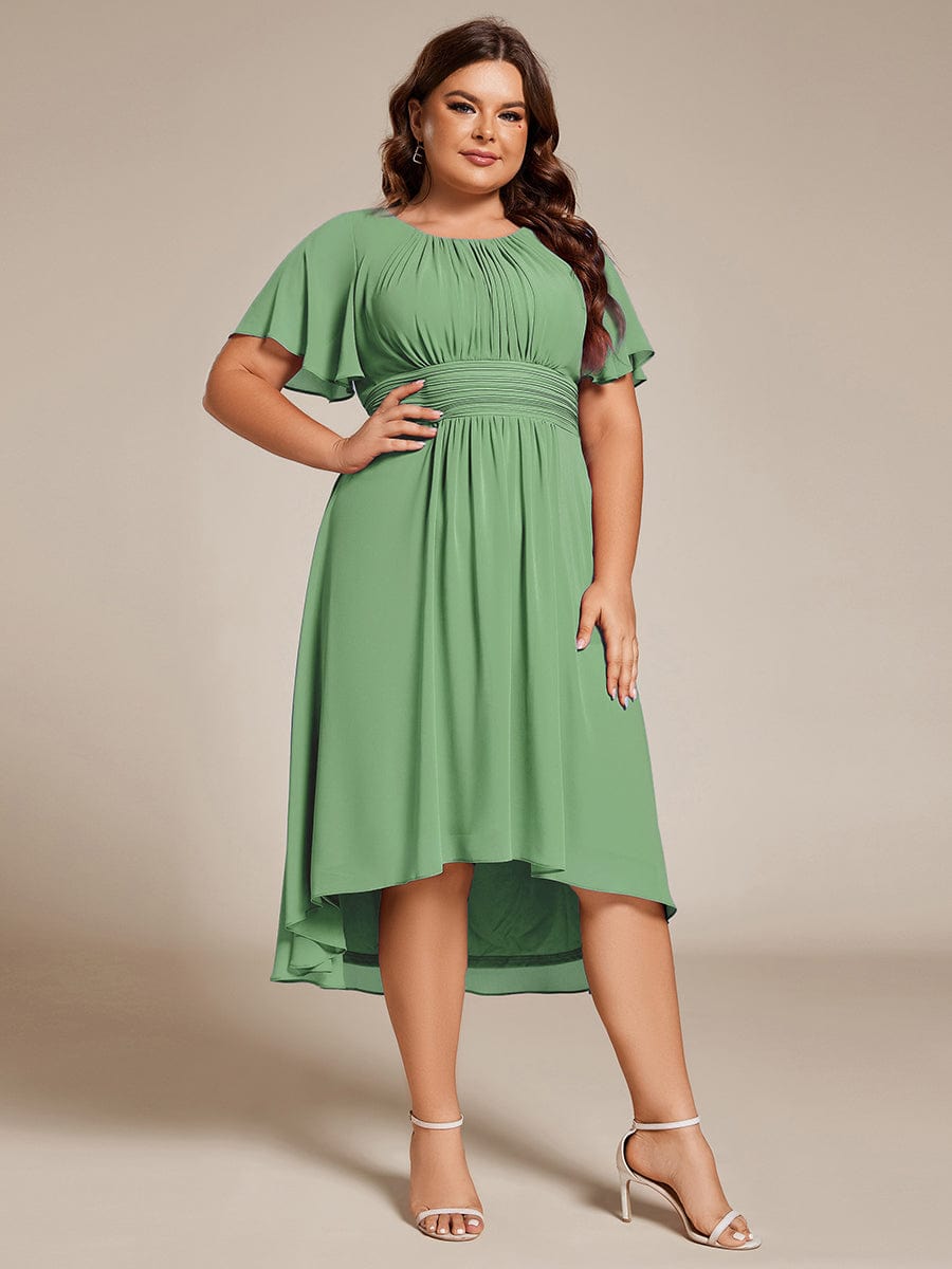 ever EDEN|Flowy Chiffon Round Neckline A-Line Knee Length Bridesmaid Dress