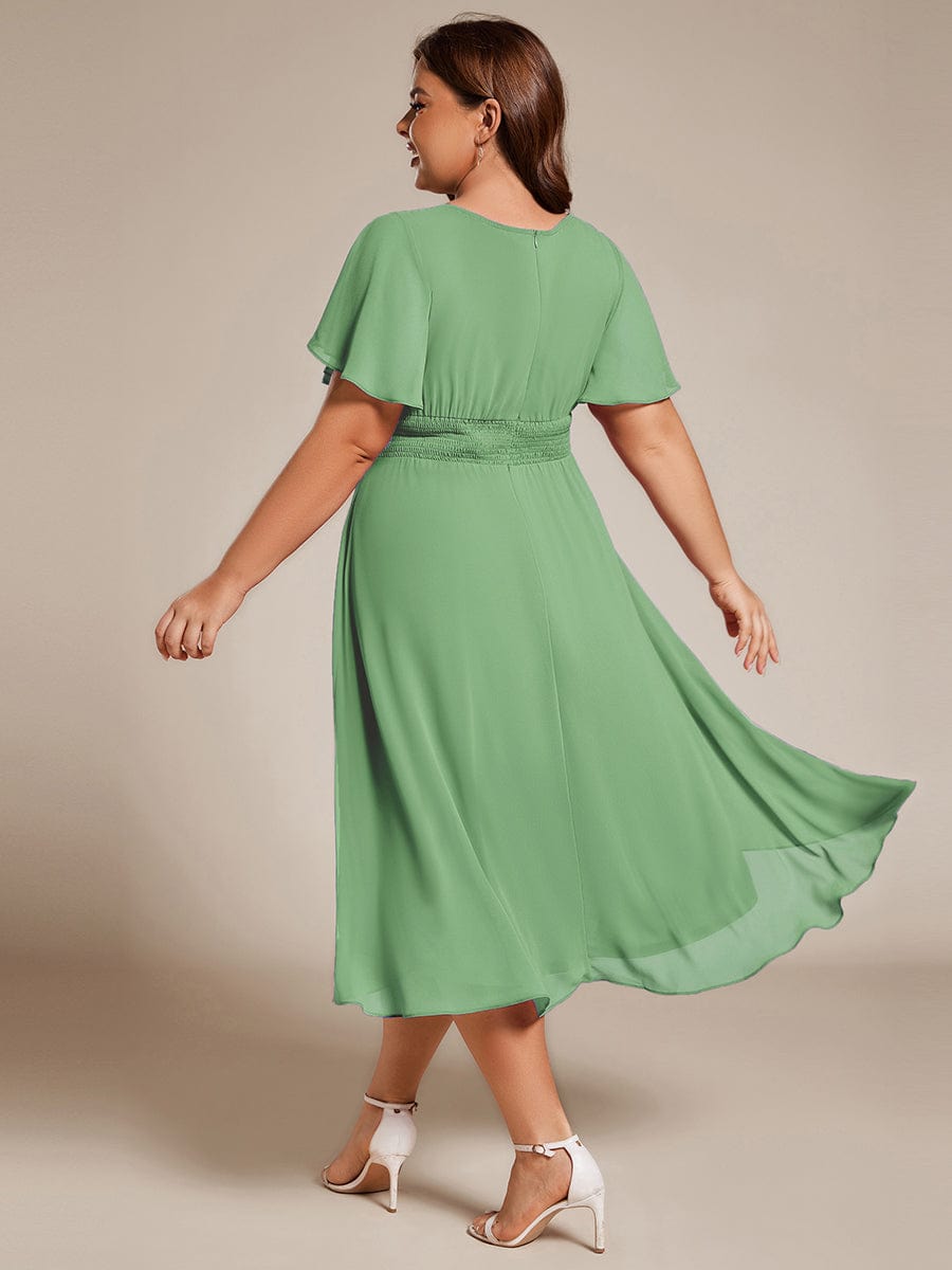 ever EDEN|Flowy Chiffon Round Neckline A-Line Knee Length Bridesmaid Dress