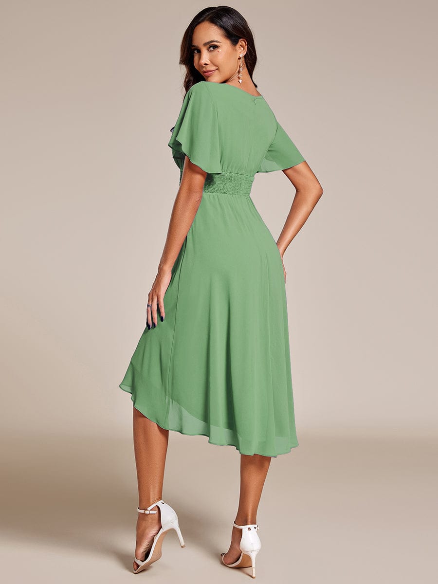 ever EDEN|Flowy Chiffon Round Neckline A-Line Knee Length Bridesmaid Dress
