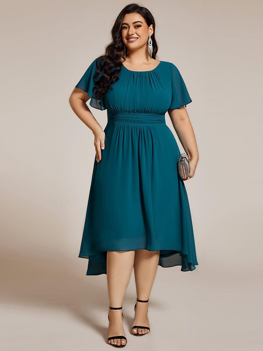 ever EDEN|Flowy Chiffon Round Neckline A-Line Knee Length Bridesmaid Dress