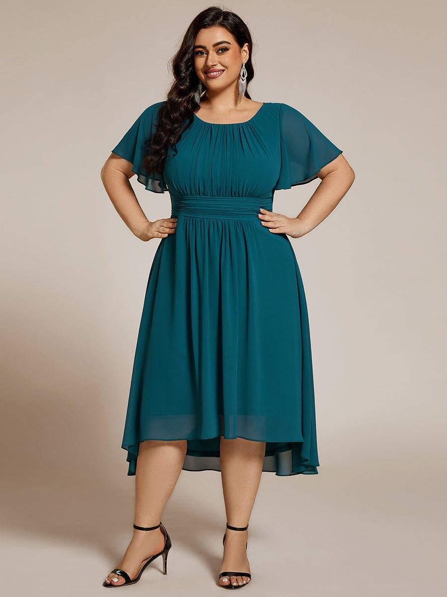 ever EDEN|Flowy Chiffon Round Neckline A-Line Knee Length Bridesmaid Dress