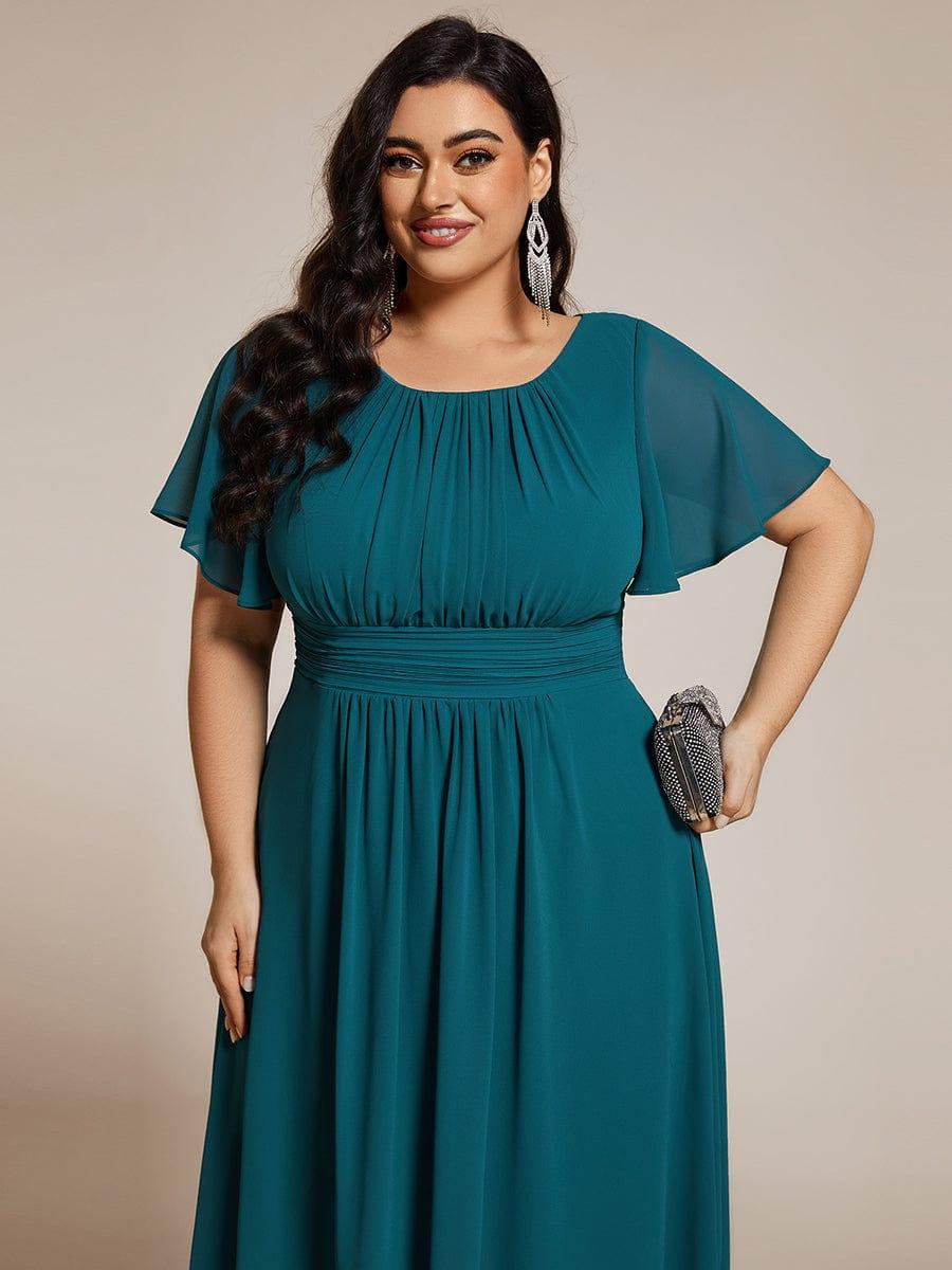 ever EDEN|Flowy Chiffon Round Neckline A-Line Knee Length Bridesmaid Dress