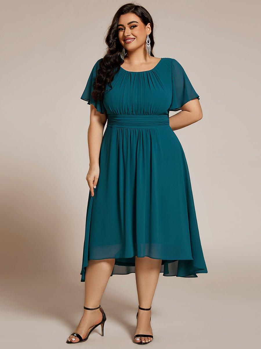 ever EDEN|Flowy Chiffon Round Neckline A-Line Knee Length Bridesmaid Dress