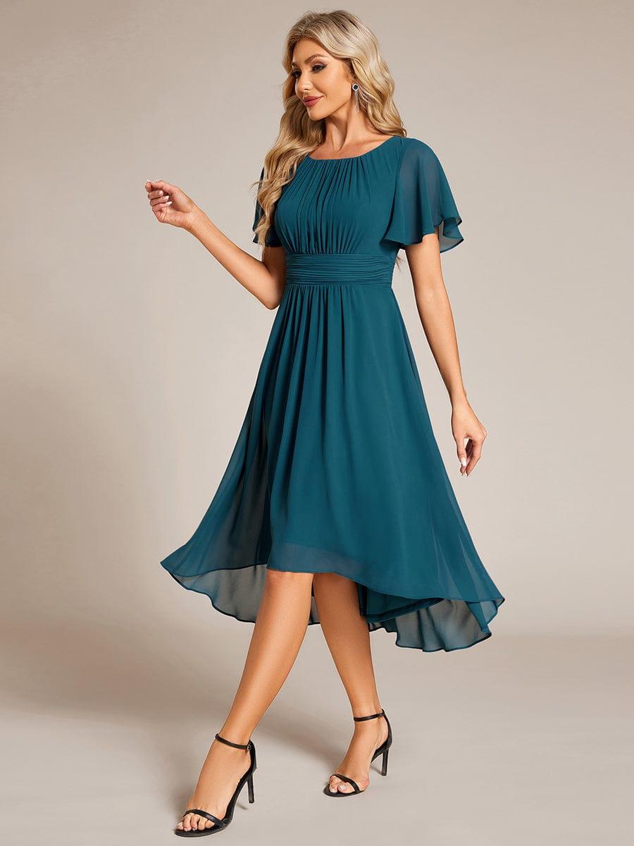 ever EDEN|Flowy Chiffon Round Neckline A-Line Knee Length Wedding Guest Dress