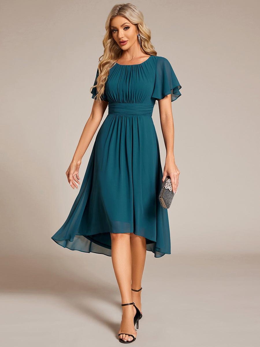 ever EDEN|Flowy Chiffon Round Neckline A-Line Knee Length Bridesmaid Dress