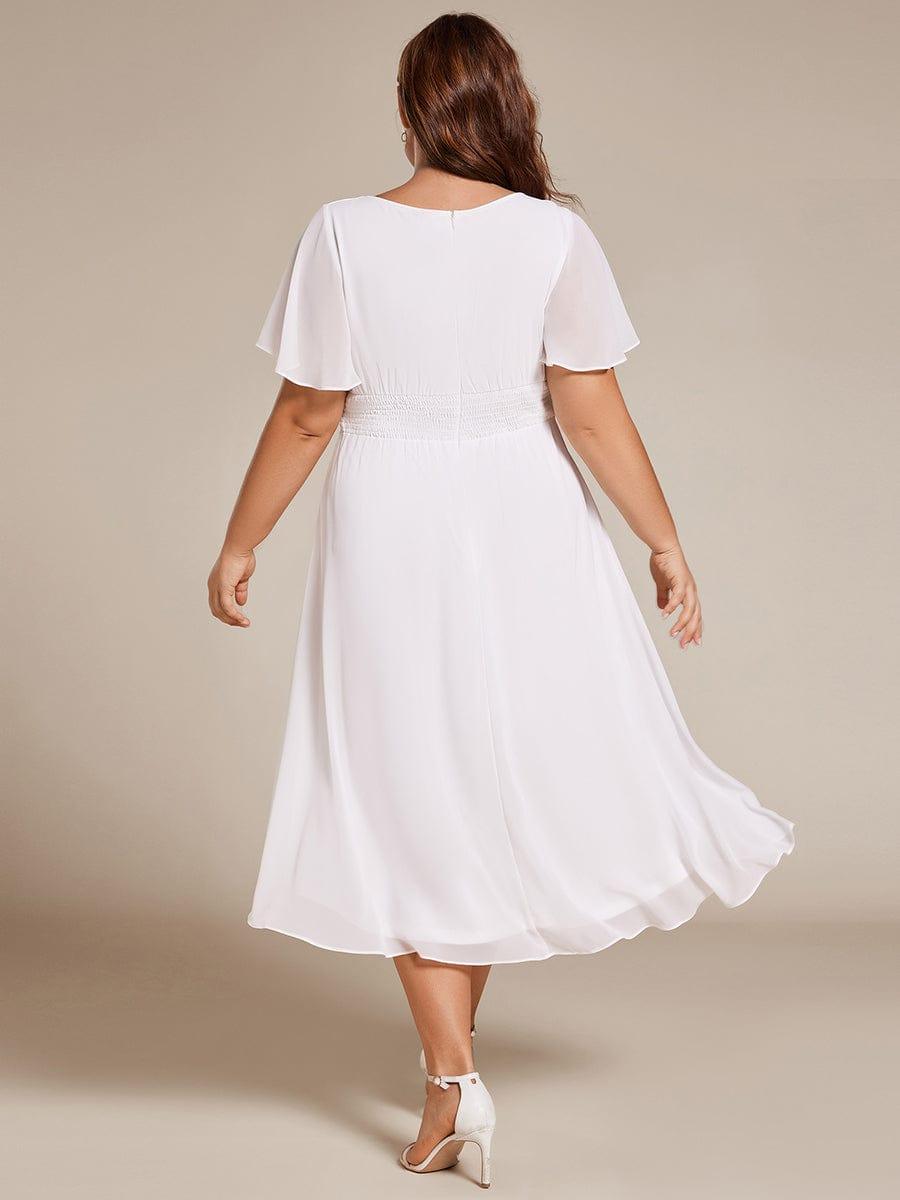 ever EDEN|Flowy Chiffon Round Neckline A-Line Knee Length Bridesmaid Dress