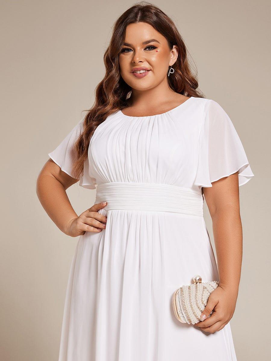 ever EDEN|Flowy Chiffon Round Neckline A-Line Knee Length Wedding Guest Dress