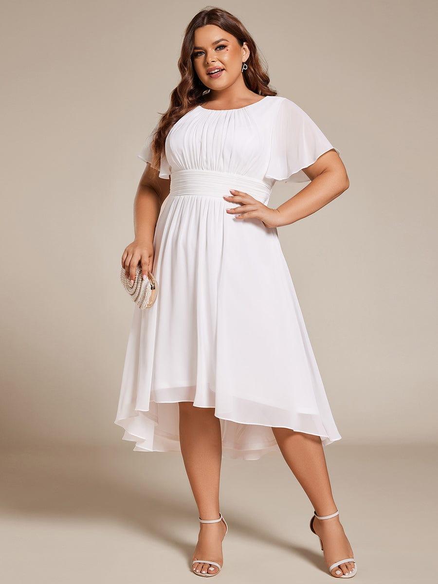 ever EDEN|Flowy Chiffon Round Neckline A-Line Knee Length Bridesmaid Dress