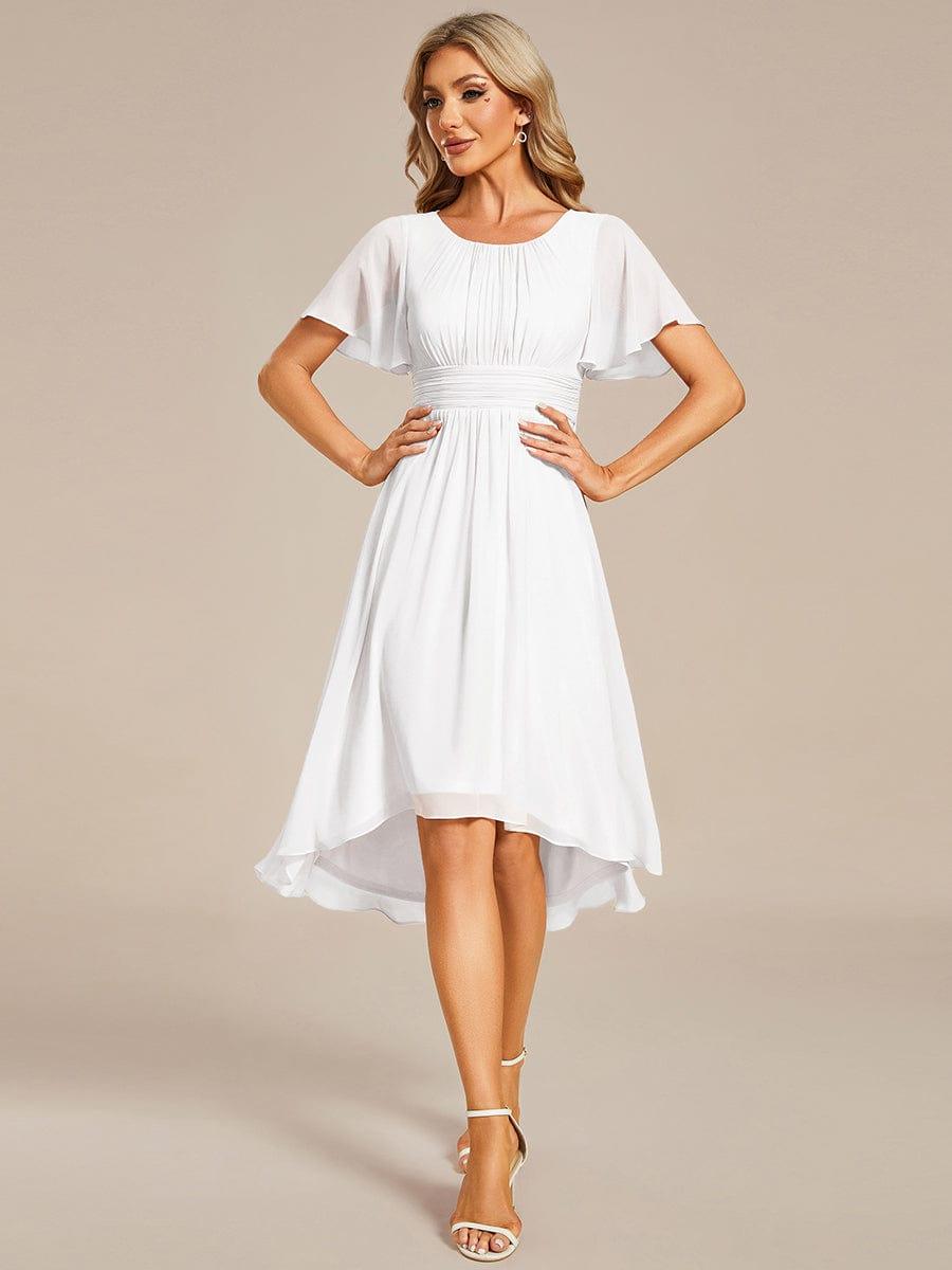 ever EDEN|Flowy Chiffon Round Neckline A-Line Knee Length Bridesmaid Dress
