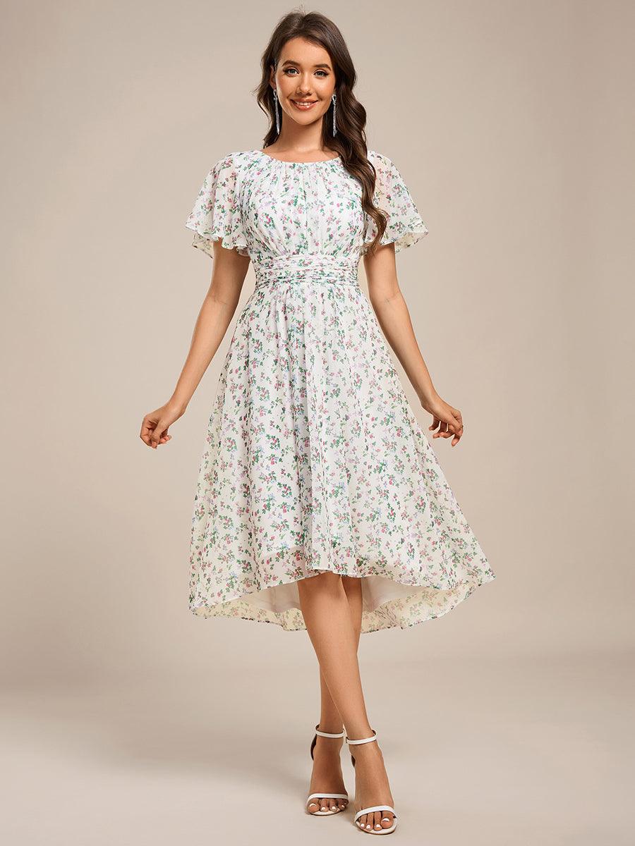 ever EDEN|Flowy Chiffon Round Neckline A-Line Knee Length Bridesmaid Dress