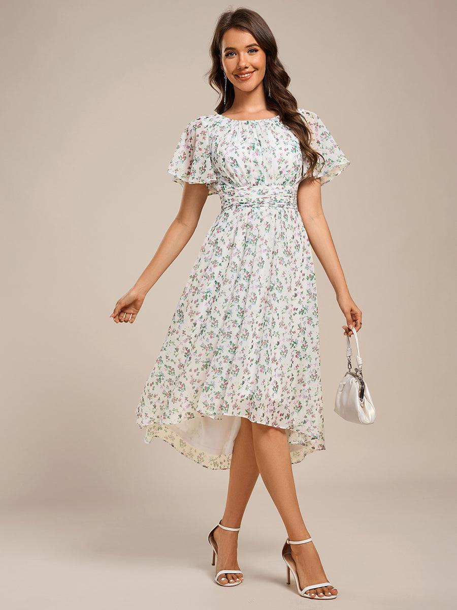 ever EDEN|Flowy Chiffon Round Neckline A-Line Knee Length Bridesmaid Dress