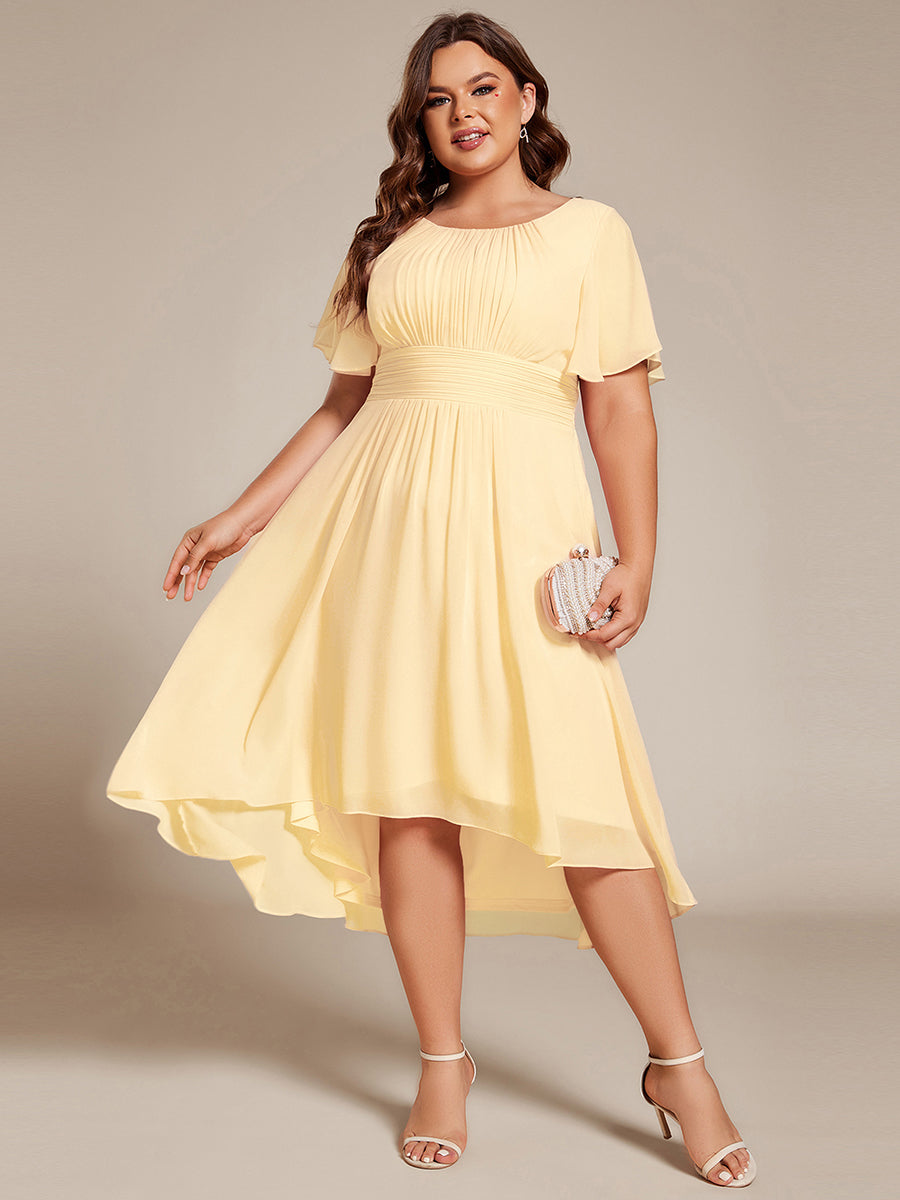 ever EDEN|Flowy Chiffon Round Neckline A-Line Knee Length Bridesmaid Dress