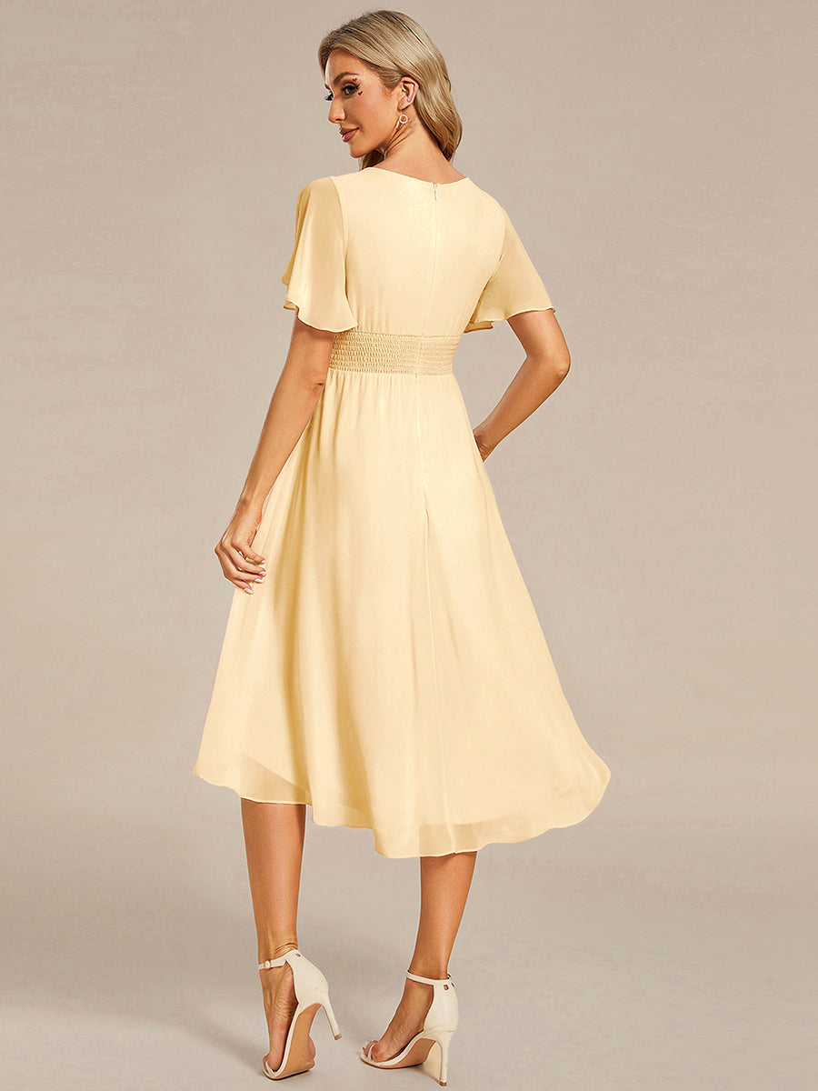 ever EDEN|Flowy Chiffon Round Neckline A-Line Knee Length Bridesmaid Dress