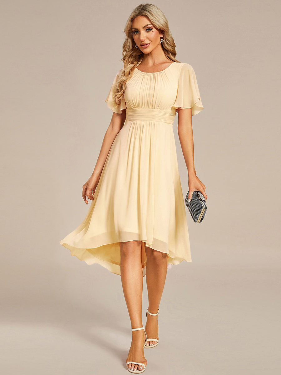 ever EDEN|Flowy Chiffon Round Neckline A-Line Knee Length Bridesmaid Dress