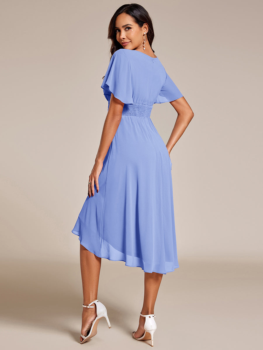 ever EDEN|Flowy Chiffon Round Neckline A-Line Knee Length Wedding Guest Dress
