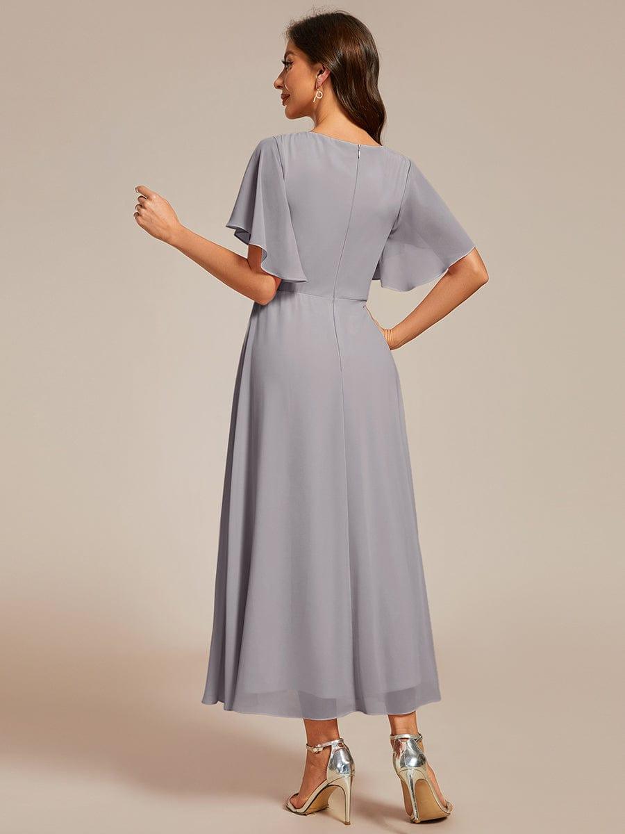 ever DAHLIA|Short Sleeve V Neck Knee Length Mother of the Bride Dress