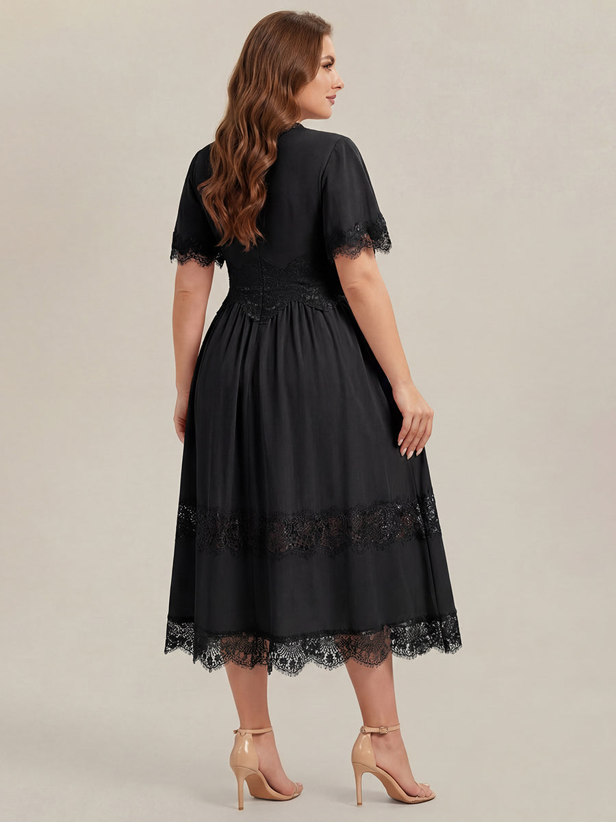 Cut-Out Detail Chiffon Ruffle Sleeve Wedding Guest Dress