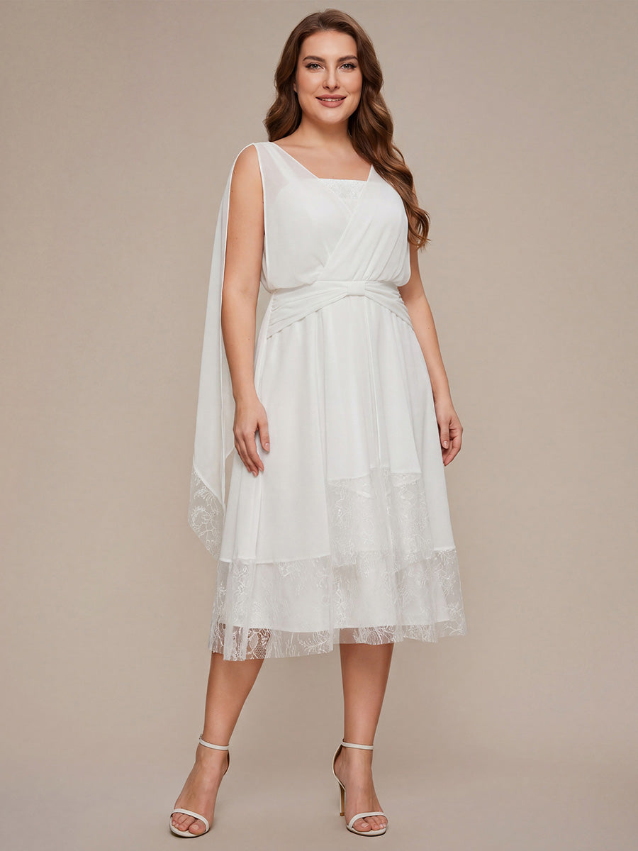 Chiffon Ribbon Sleeveless A-Line Wedding Guest Dress