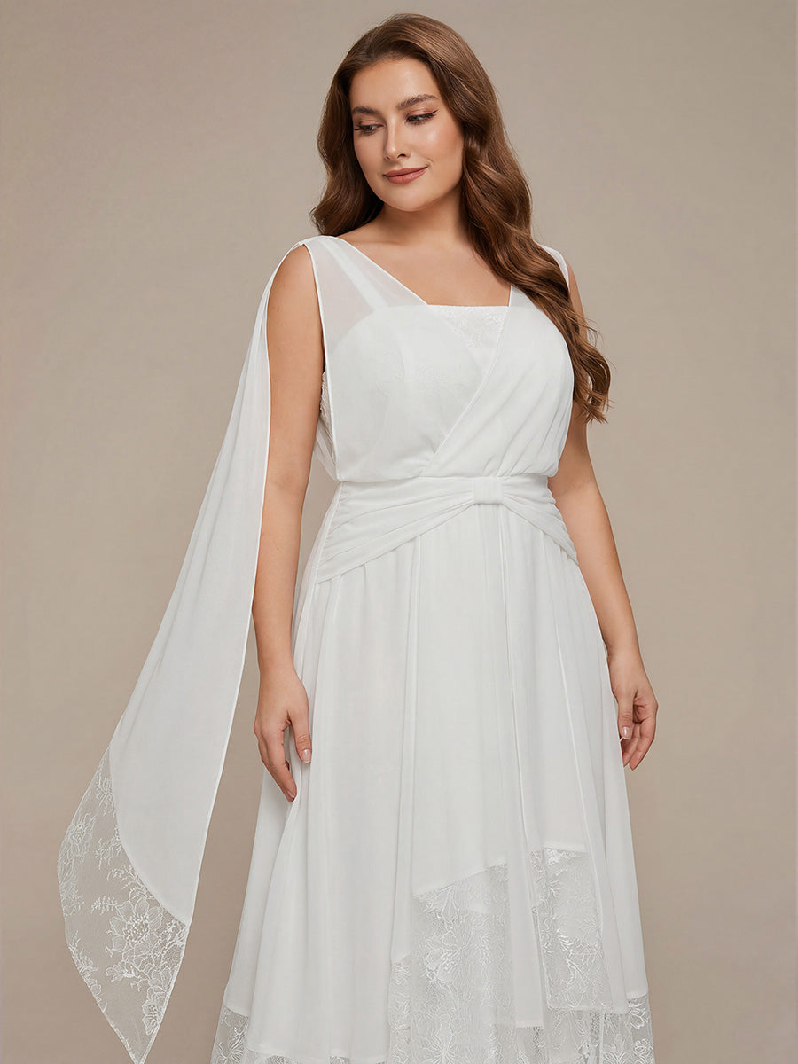 Chiffon Ribbon Sleeveless A-Line Wedding Guest Dress