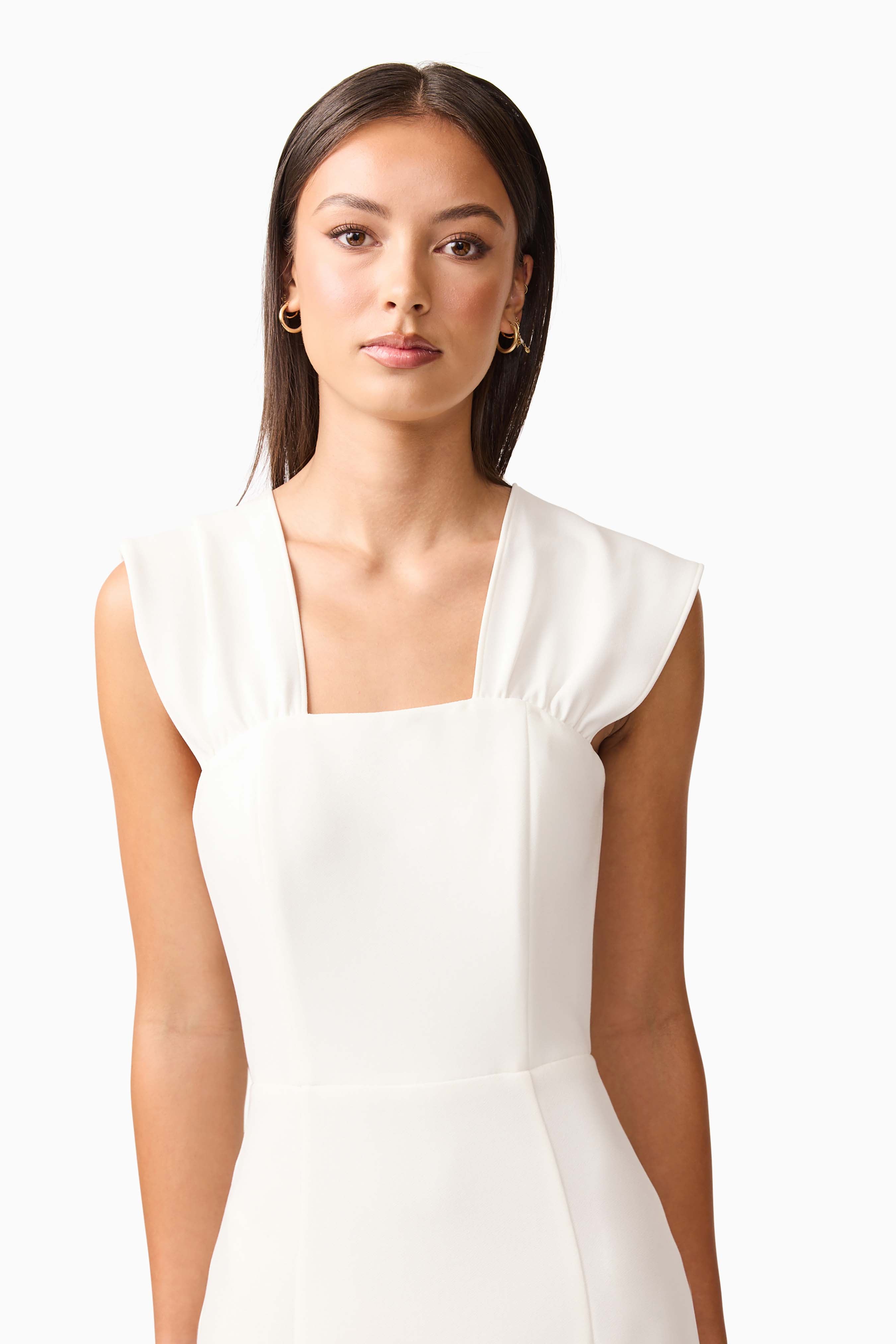 Mira Halter Gown in White