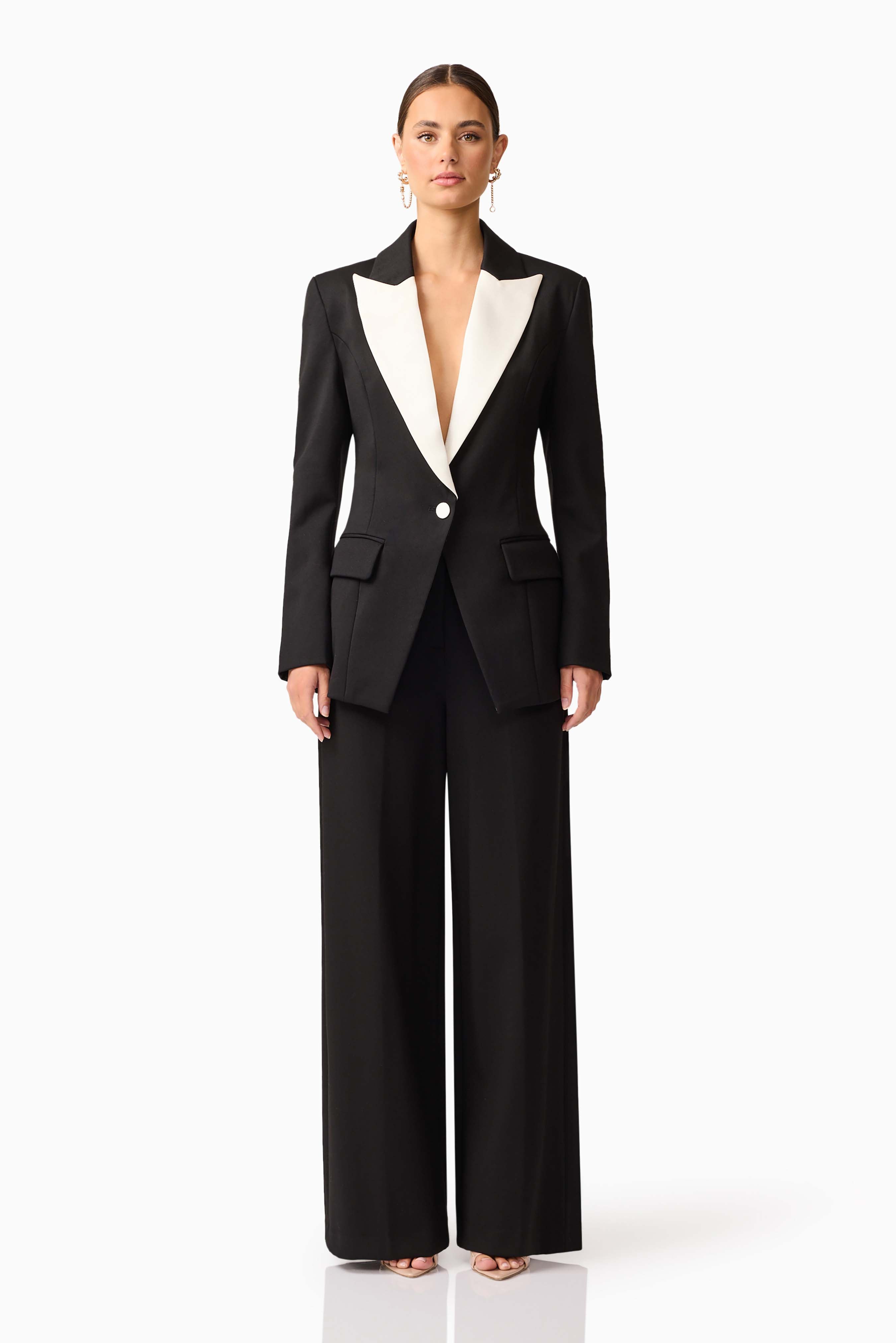 Leonie Wide Leg Pants In Black