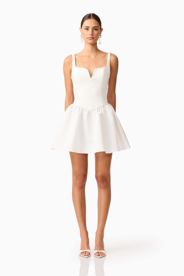 Hester A-Line Mini Dress in White