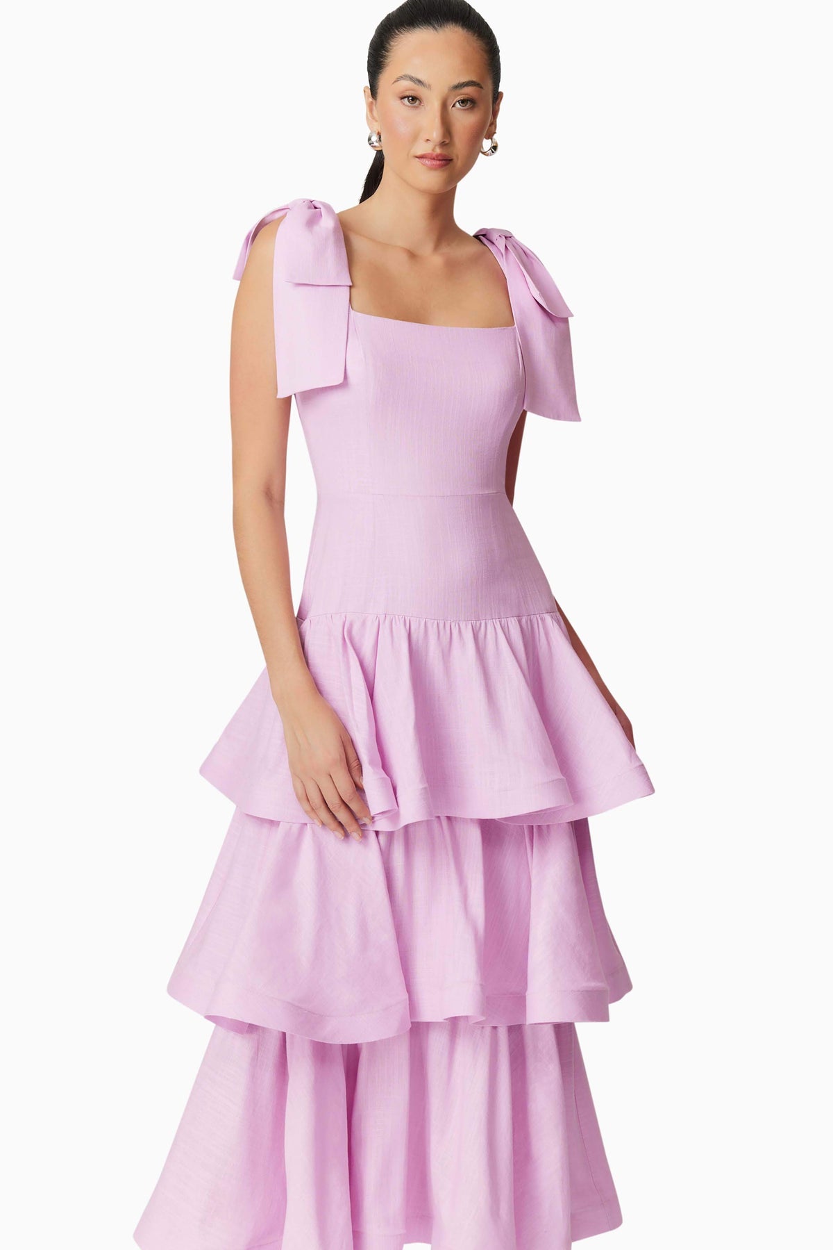 Kara Tiered Maxi Dress in Purple