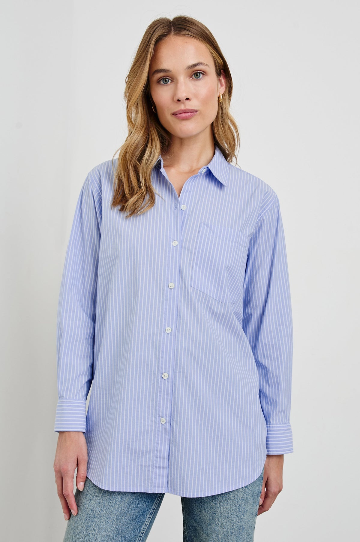 Elsa Shirt - Oxford White Stripe