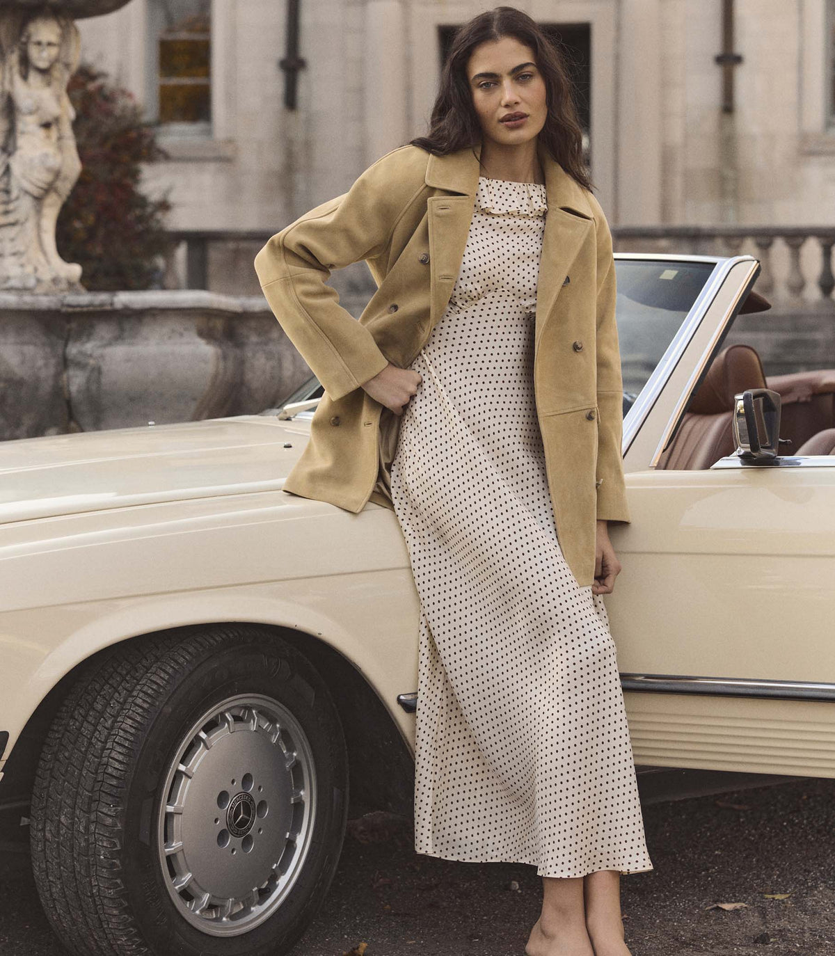 Emerence Dress -- Crème Portia Dot