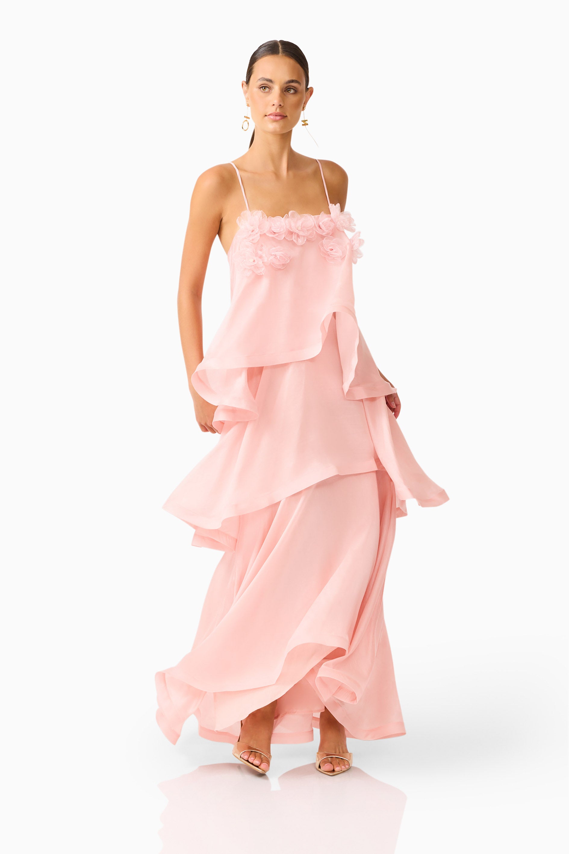Swallowtail Day To Night Maxi Dress In Pink