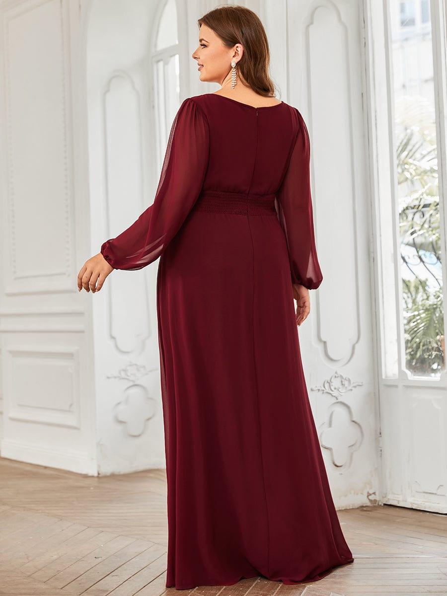 ever CELESTE|Long Sleeve Chiffon A-Line Empire Waist Formal Dress