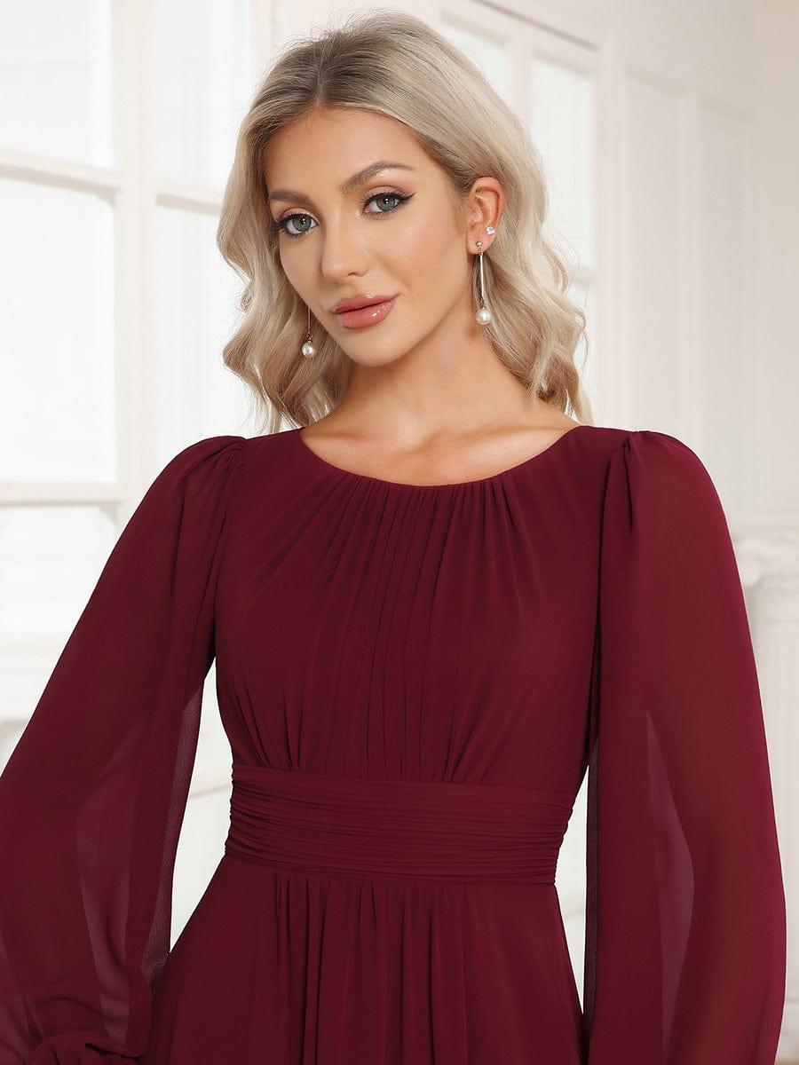 ever CELESTE|Long Sleeve Chiffon A-Line Empire Waist Formal Dress